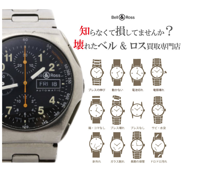 ぼろぼろ壊れたベル&ロス買い取り