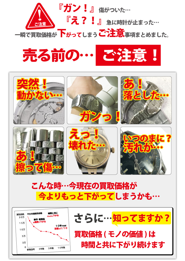 買取価格価値が下がるシャネル時計