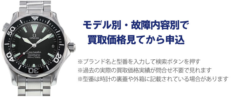 動かないオメガ事前に買取価格