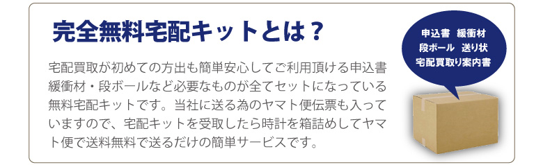 ロレックスの無料宅配買取キットの中身