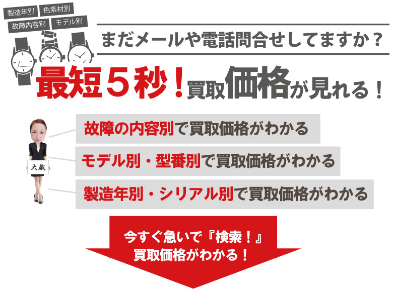 モデル別にサブマリーナやデイトジャストも壊れたロレックス価格を調べる